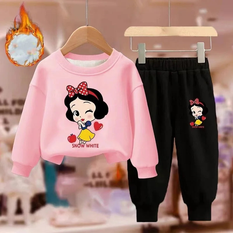 Kids Cartoon Sweatshirt & Pants Set – Winter Warm 2PCS