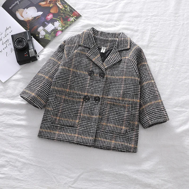 Boys Wool Double-Breasted Coat – Autumn/Winter (2–6Y)
