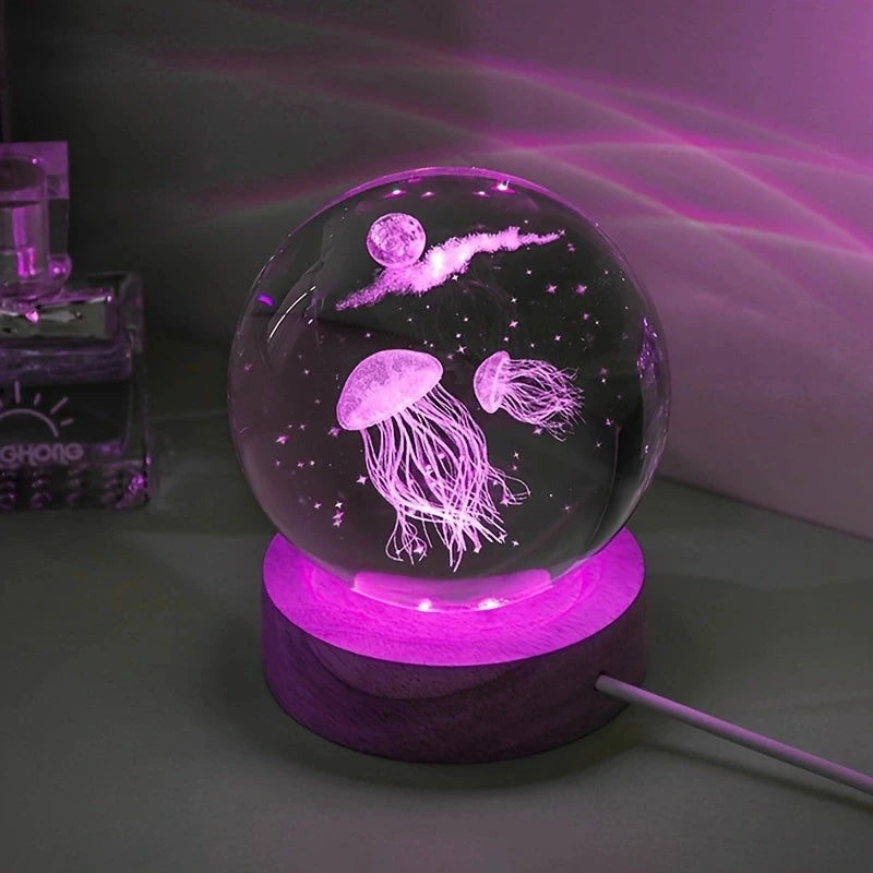 3D Jellyfish Crystal Ball
