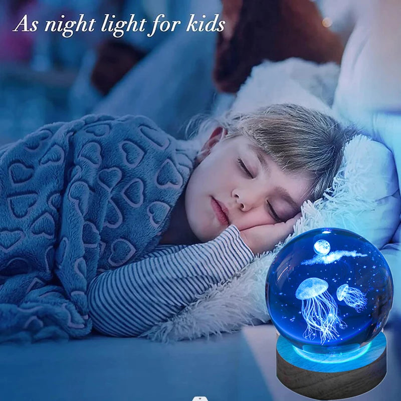 3D Jellyfish Crystal Ball
