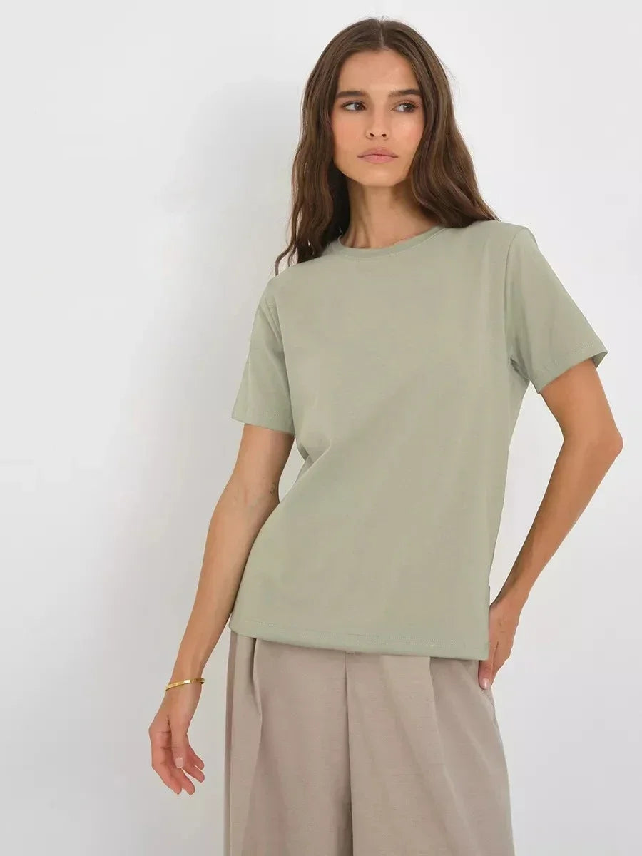 Women’s Summer Cotton T-Shirt – Short Sleeve Loose Top