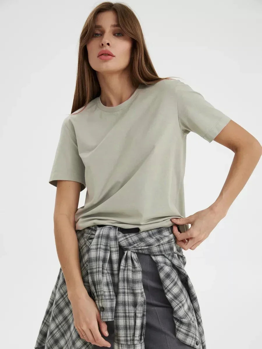 Women’s Summer Cotton T-Shirt – Short Sleeve Loose Top