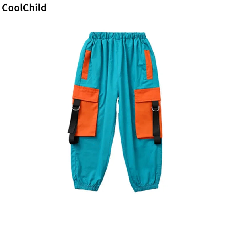 Kids Hip Hop Streetwear Set – Crop Top & Cargo Pants