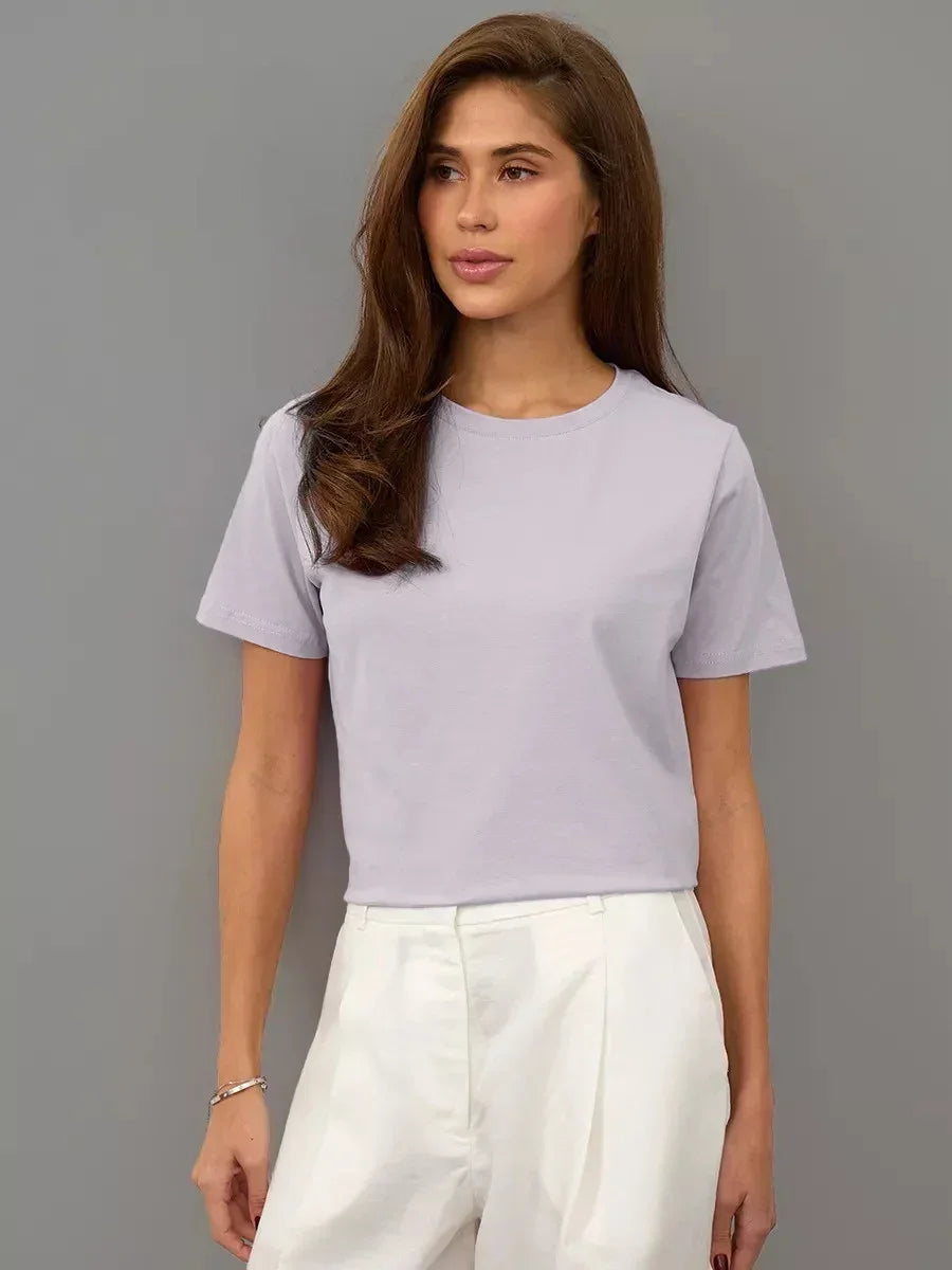 Women’s Summer Cotton T-Shirt – Short Sleeve Loose Top