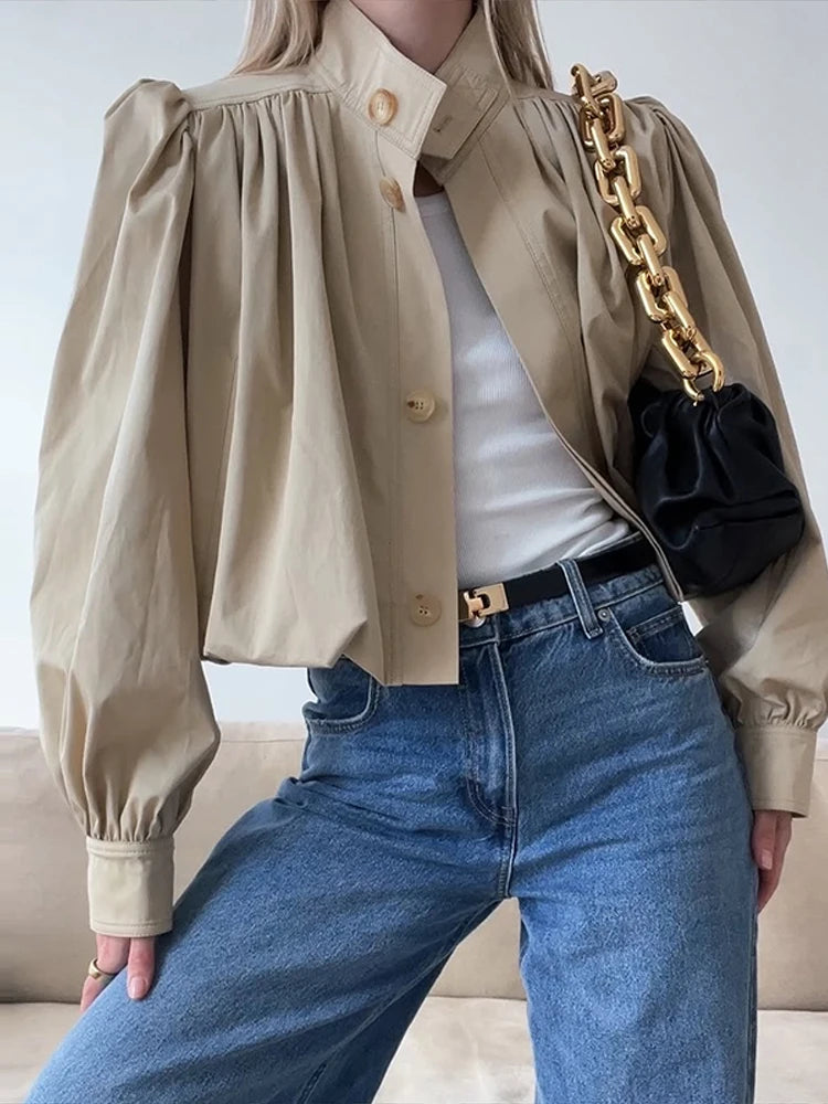 Women’s Fashion Trench Coat – Single-Breasted Long Sleeve Jacket