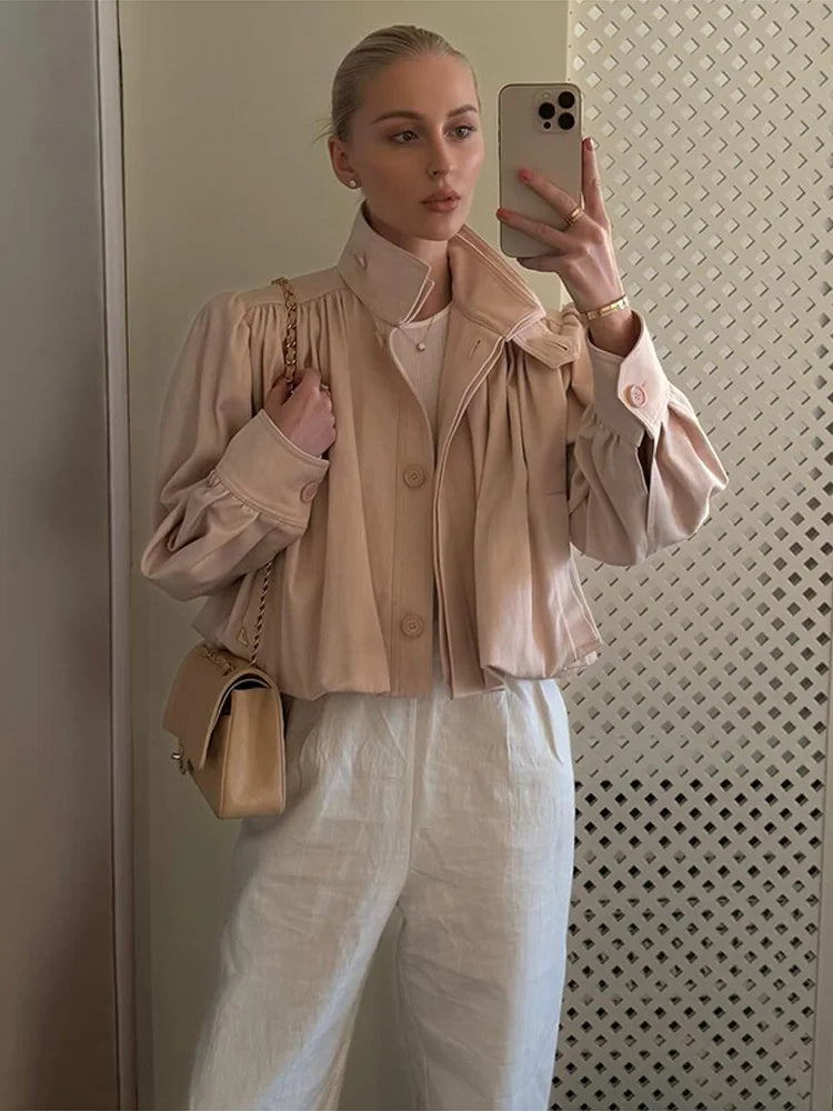 Women’s Fashion Trench Coat – Single-Breasted Long Sleeve Jacket