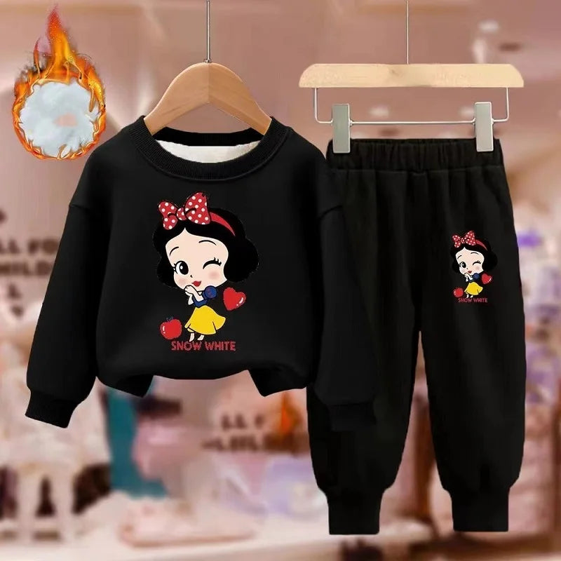 Kids Cartoon Sweatshirt & Pants Set – Winter Warm 2PCS