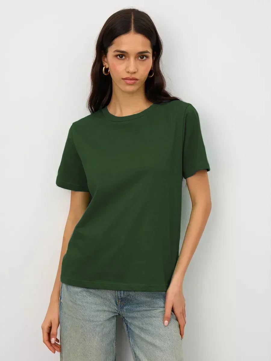 Women’s Summer Cotton T-Shirt – Short Sleeve Loose Top
