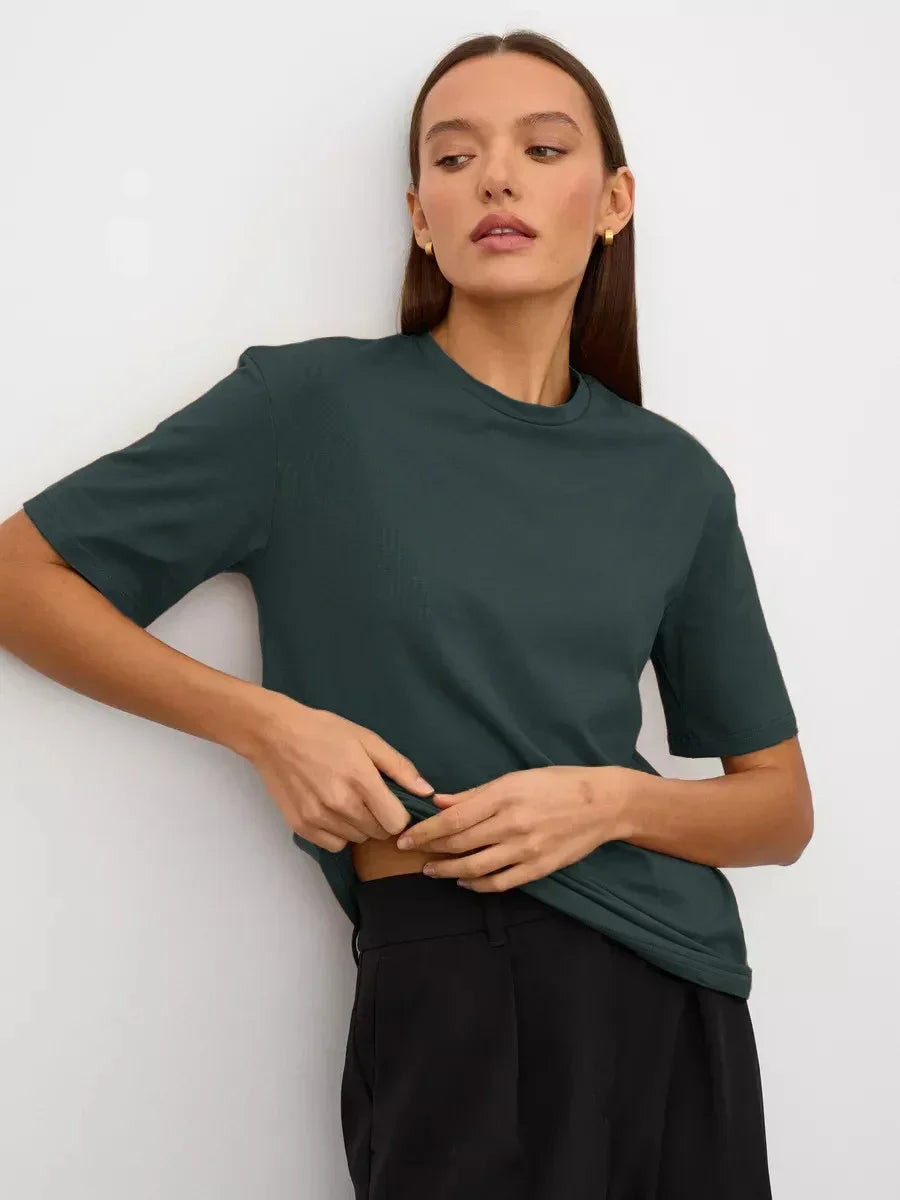 Women’s Summer Cotton T-Shirt – Short Sleeve Loose Top