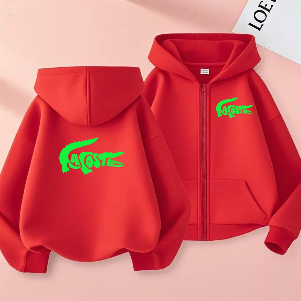Kids’ Hooded Sports Jacket – Zippered Casual