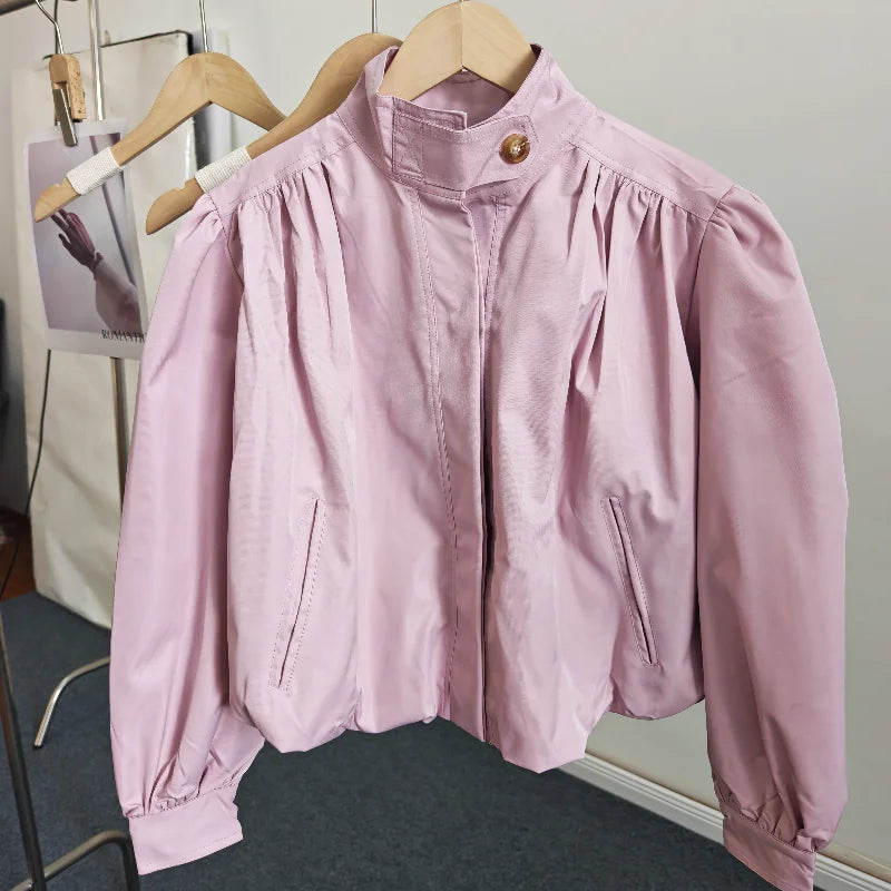 Women’s Fashion Trench Coat – Single-Breasted Long Sleeve Jacket