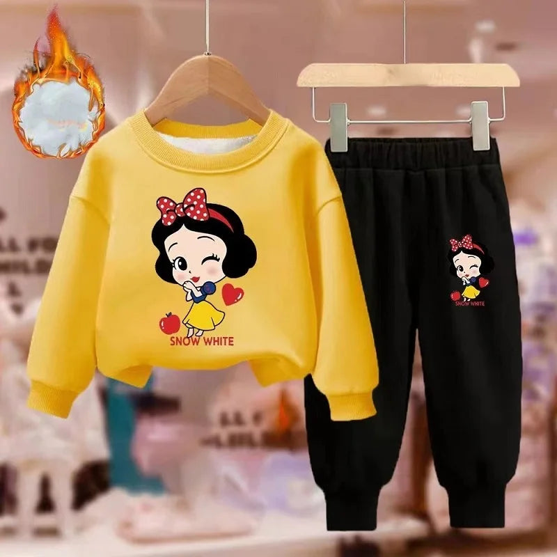Kids Cartoon Sweatshirt & Pants Set – Winter Warm 2PCS