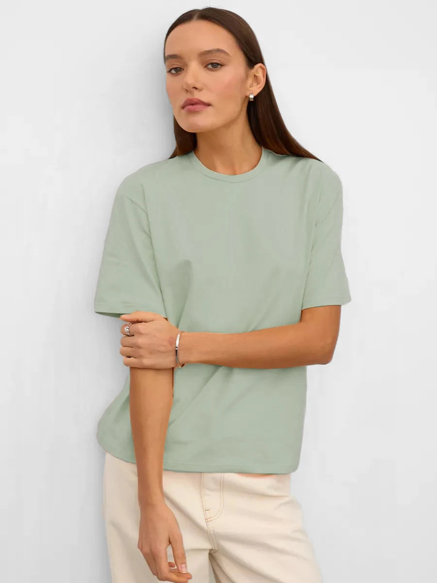 Women’s Summer Cotton T-Shirt – Short Sleeve Loose Top