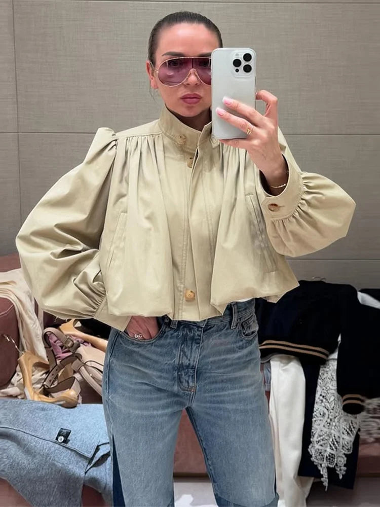 Women’s Fashion Trench Coat – Single-Breasted Long Sleeve Jacket