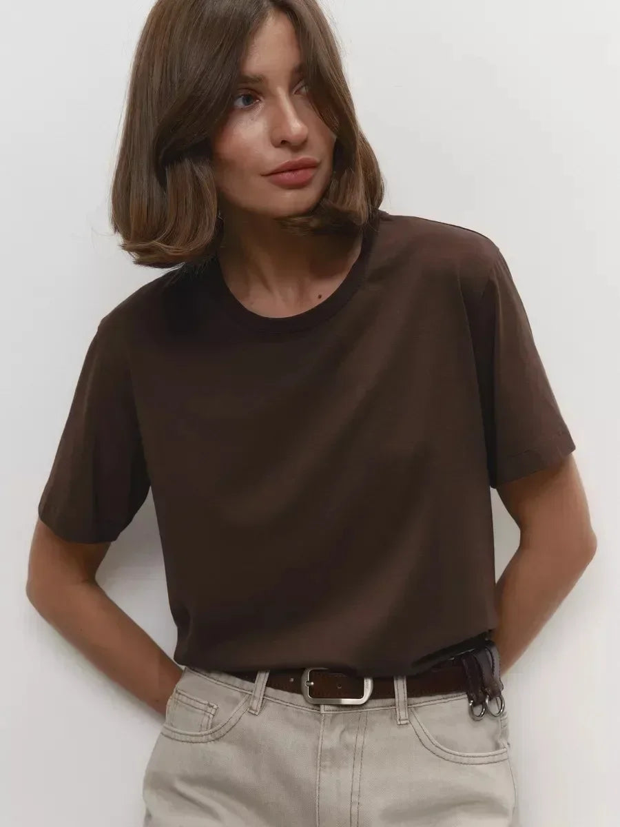 Women’s Summer Cotton T-Shirt – Short Sleeve Loose Top