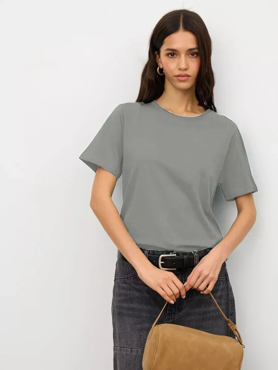 Women’s Summer Cotton T-Shirt – Short Sleeve Loose Top