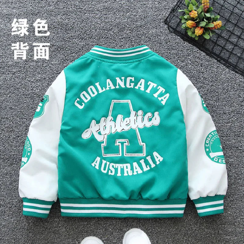 Boys Baseball Jacket – Letter Print Windbreaker (2–12Y)