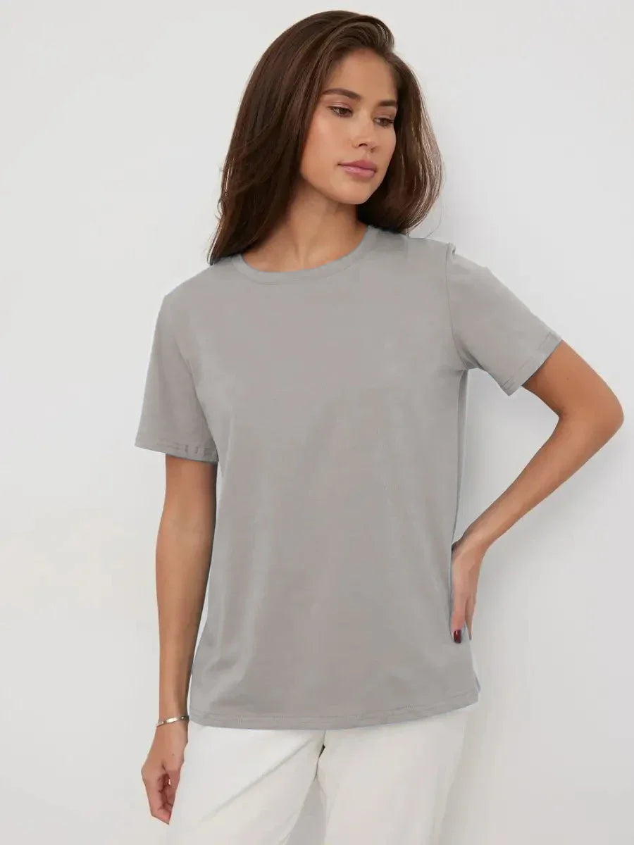 Women’s Summer Cotton T-Shirt – Short Sleeve Loose Top