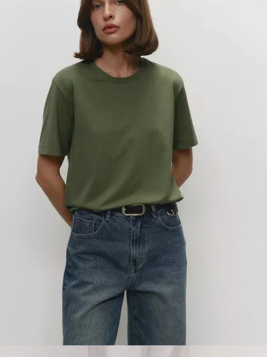 Women’s Summer Cotton T-Shirt – Short Sleeve Loose Top