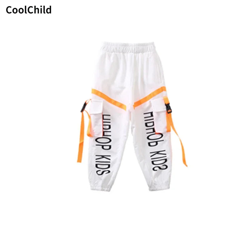 Kids Hip Hop Streetwear Set – Crop Top & Cargo Pants