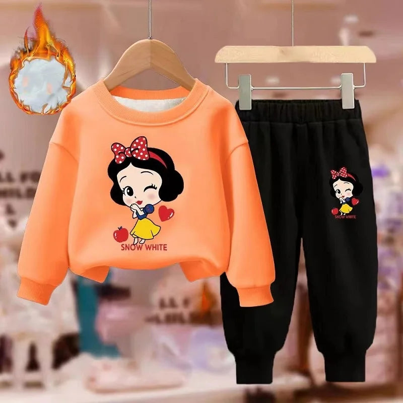 Kids Cartoon Sweatshirt & Pants Set – Winter Warm 2PCS