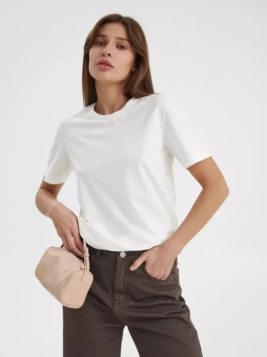Women’s Summer Cotton T-Shirt – Short Sleeve Loose Top