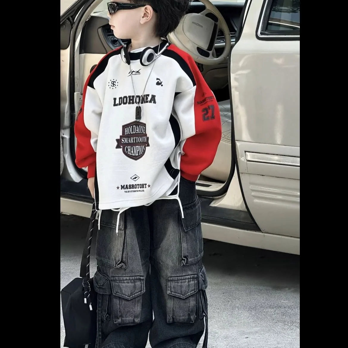 Boys Cotton Sweater & Jeans Set – Autumn 2025