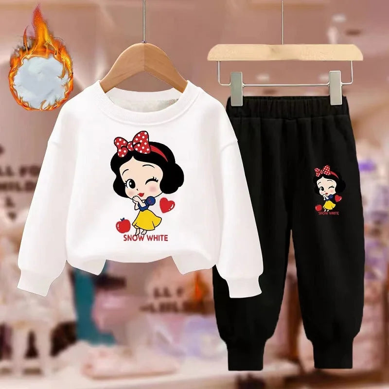 Kids Cartoon Sweatshirt & Pants Set – Winter Warm 2PCS
