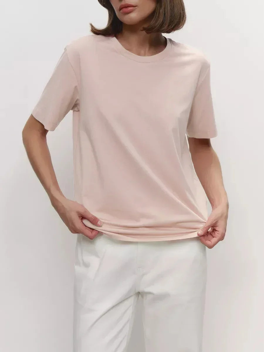 Women’s Summer Cotton T-Shirt – Short Sleeve Loose Top