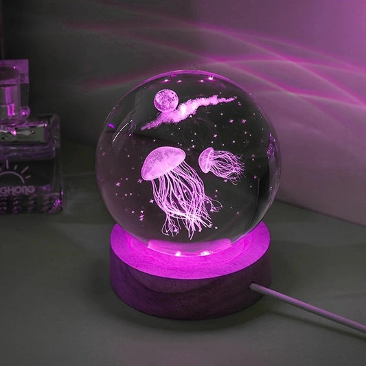 3D Jellyfish Crystal Ball
