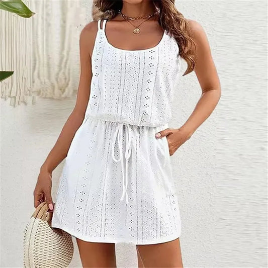 Women’s Summer Sleeveless Mini Dress – Casual A-Line Sundress