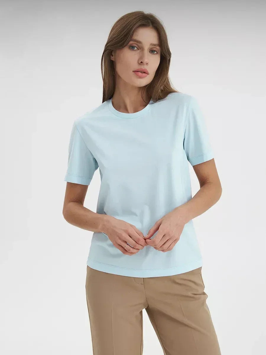 Women’s Summer Cotton T-Shirt – Short Sleeve Loose Top